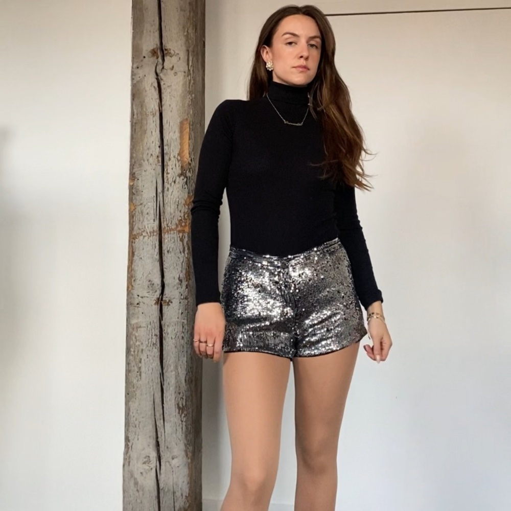 New with tags silver sequin micro shorts